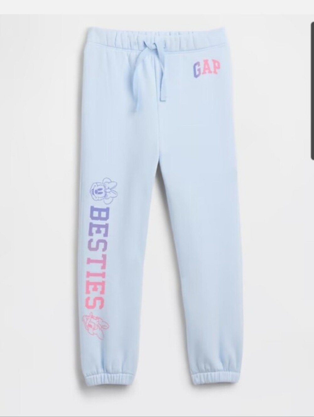 NWT GAP Kids' Light Blue 'Besties' Graphic Jogger Pants, Size 3T